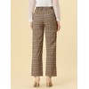 INSPIRE CHIC Women's Plaid Elastic Waist Casual Work Office Long Pants - 4 of 4