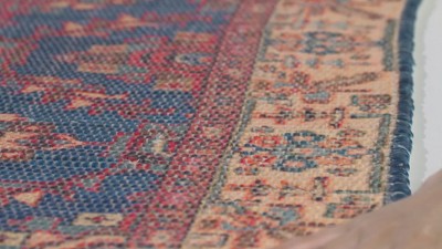Breezy Blue Hand-Loomed Flatweave Cotton-Wool Blend Area Rug - 3x5 Feet