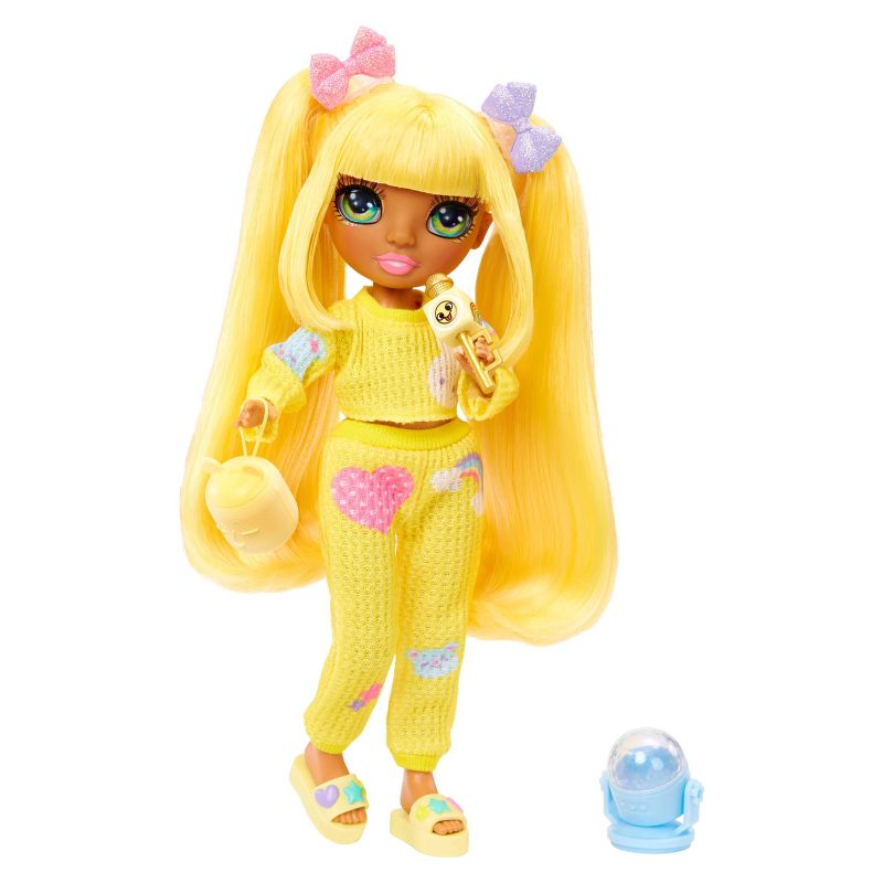 Rainbow High Jr High PJ Party Sunny Yellow 9&#39;&#39;Posable Doll with Soft One Piece Pajama, Slippers, Play Accessories, 6 of 9