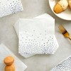 Blue Panda 50 Pack White and Silver Paper Napkins for Wedding Reception, Foil Polka Dots for Birthday Party Decorations, 3-Ply, 6.5 x 6.5 in - image 4 of 4