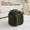 Chenille Fabric Modern Knot Design Ottoman Makeup Stool Footstool, Comfortable and Stylish Seat for Living Room, Bedroom ,Beige - 2 of 4