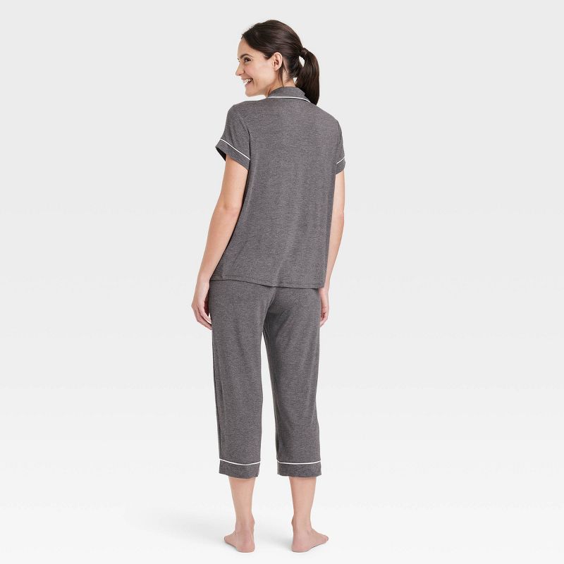 Women&#39;s Beautifully Soft Short Sleeve Notch Collar Top and Pants Pajama Set - Stars Above&#8482;, 2 of 7