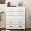 10 Drawer Dresser , Fabric Storage Tower, Organizer Unit for Room, Living Room, Hallway, Closets ,Sturdy Steel Frame, Wooden Top - 2 of 4