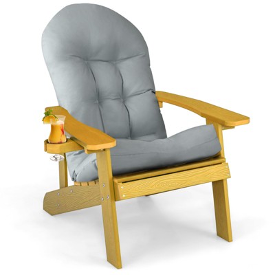 Infans Adirondack Chair HIPS Adirondack Chair w/Cup Holder & Cushion Yellow
