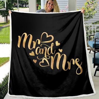 Boersma Soft Throw Blanket - Lightweight & Cozy Romantic Alphabet Design for Bed, Couch, or Sofa, 50x60 Inches, Black