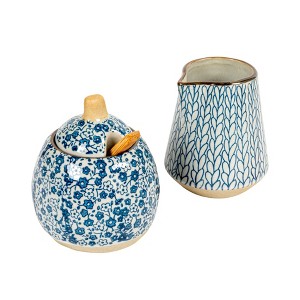Storied Home Hand-Painted Stoneware Sugar & Creamer (Set of 2 Pieces) - 1 of 4