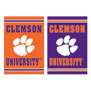 Embossed Suede Flag, House Size, Clemson University - 1 of 3