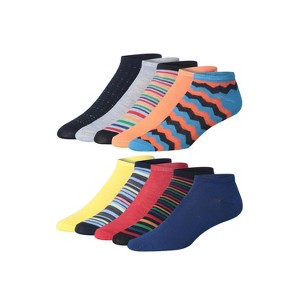Men's Multicolor Mix Patterned Low Cut Socks - 10 Pairs - 1 of 4