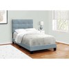 Monarch Specialties Bed Twin Size Upholstered Bedroom Frame Only Youth Teen Juvenile Light Blue Velvet Transitional - 2 of 4
