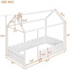 Streamdale Twin Size Wood Bed House Bed Frame With Fence, For Kids, Teens, Girl - 4 of 4