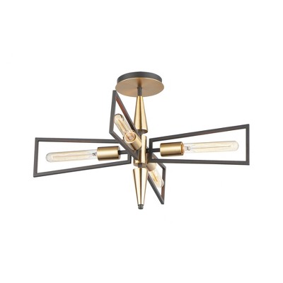 Maxim Lighting Wings 4 - Light Flush Mount in  Black/Satin Brass