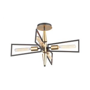 Maxim Lighting Wings 4 - Light Flush Mount in  Black/Satin Brass - 1 of 4