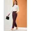 INSPIRE CHIC Women's Vintage Tartan Plaid Elastic Waist Straight Long Trousers - 3 of 4