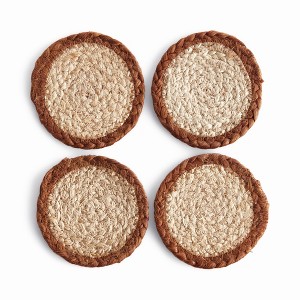 Plum & Post Jute Coasters, Set of 4 - Natural - Durable & Stylish - 1 of 4