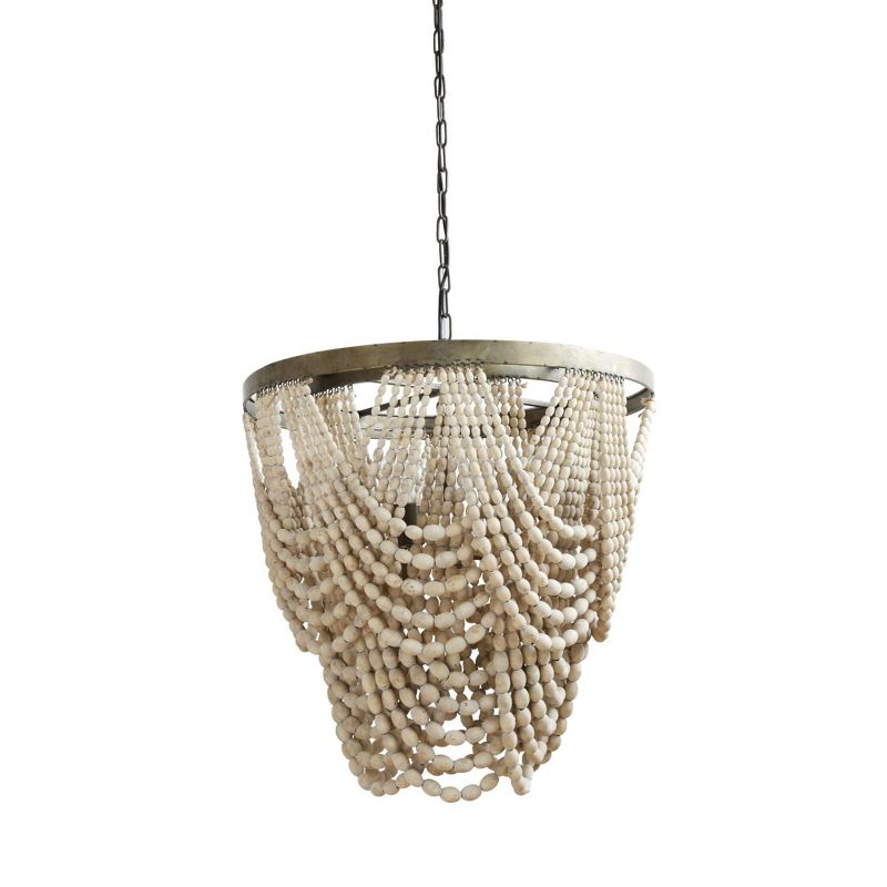 Storied Home Draped Wood Bead Chandelier, 1 of 10