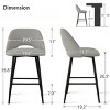 Counter Height Stools for Kitchen Island Set of 2, Upholstered Armless Bar Chairs with Backs, Fabric Seats on Black Metal Frame-The Pop Home - 4 of 4