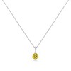 Silver Prong Set Color Treated Diamond Floral Cluster Pendant Necklace - 2 of 4