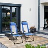 Resenkos Folding Patio Dining Chairs Set Of 2 - Black Outdoor Deck Chairs With Adjustable Sling Backs, Versatile Camping Chairs, Black - 3 of 4