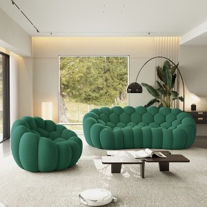 WJSHome 3 Seater Bubble Sofa and Single Seat Bean Bag Sofa, Comfy Mesh Fabric Upholstered Sofa for Living Room, Office, Apartment,Green - 1 of 4