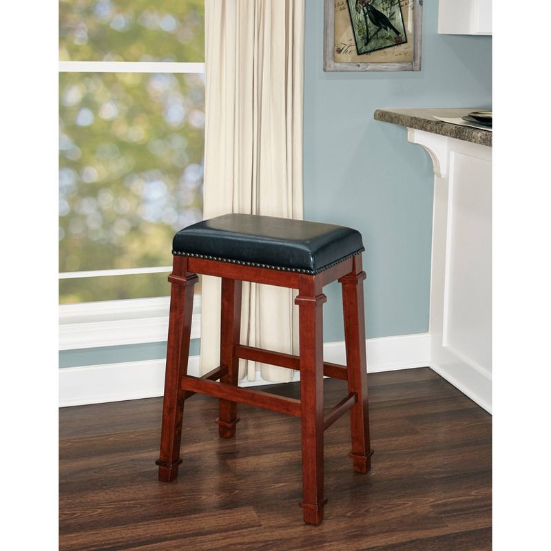 Kennedy Backless Barstool Wood - Linon, 3 of 11