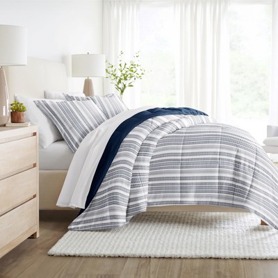 Geometric Modern Reversible Soft Comforter Sets, Down Alternative, Easy Care  - Becky Camero, Full/queen, Farmhouse Dreams / Navy : Target