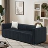 Buenhomino Contemporary Velvet Sofa - Vertical Channel Tufted Modern Couch with Wood Leg & 2 Pillows, Solid Wood Frame for Living Room - 2 of 4
