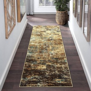 Machine Washable 2×6 Runner Rug Modern Abstract Area Rug with Non-slip Backing, Soft Low Pile Contemporary Printed Carpet for Entryway - 1 of 4