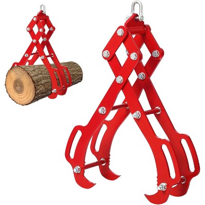 Log Lifting Tongs, Log Tongs with Heavy Duty Steel Claws for Timber, Logging Tongs, Grapple, Log Grapple,Grapple Hook,Red