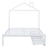 Full-Size Platform Bed - Metal Frame, Dual Drawers, Architectural House Headboard - 4 of 4