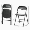 FurnitureR 5-Piece Folding Table and Chair Set – Portable Square Table with 4 Padded Chairs, Space-Saving Dining or Card Game Set for Home, Black - 2 of 4