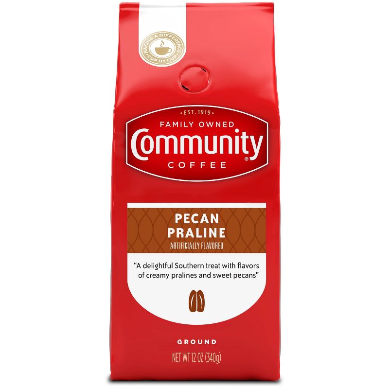 Community Coffee Pecan Praline Medium Dark Roast Ground Coffee - 12oz, 1 of 4