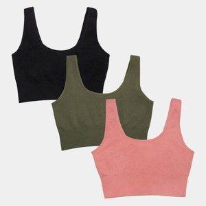 Fruit of the Loom Ladies 360 Stretch Seamless Longline Sport Bra 3 Pack - 1 of 4