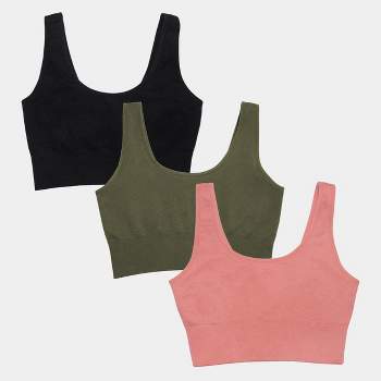 Fruit Of The Loom Girls Seamless Stretch Sports Bra Pack Light  Nude/black/white S : Target