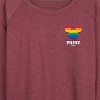 Women's Disney Pride Gay Pride Lightweight French Terry Slouchy - Heather Maroon - 2X - 2 of 4