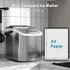 ZAFRO Ice Maker Countertop, Portable Stainless Steel Ice Machine with Self-Cleaning,26.5lbs/24H,9 Bullet Ice Cubes in 6 Mins,Ice Basket and Scoop - 3 of 4