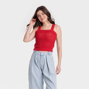 Women's Openwork Sweater Tank - Universal Thread™ - 1 of 3