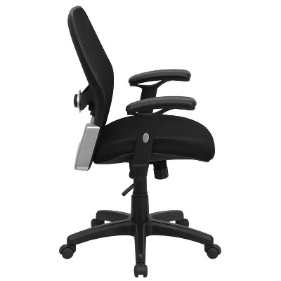 Ergonomic Mid-Back Black Mesh Executive Swivel Chair with Adjustable Arms