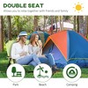 Double Folding Camping Chair, Loveseat for 2 Adults, Portable Camping Couch with Wood Armrest & Cupholders, for Backpacking, Beach, Sports Travel - 4 of 4
