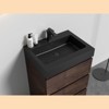 24 Inch Integrated engineered quartz basin WITHOUT drain and faucet, matt black - 3 of 3