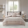 Okak Queen/King 7-Piece Chenille Jacquard Bed Comforter Set with Decorative Pillow,Comfortable Lightweight Comforter Bedding Sets - 2 of 4