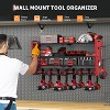 4-Layer Power Tool Organizer Wall Mount, Heavy Duty Garage Rack with 8 Drill Holders, Utility Shelf, 400LBS Capacity - 4 of 4