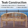 Sunnydaze 59" Solid Wooden Teak Outdoor Banana Bench with Curved Back - 3 of 4