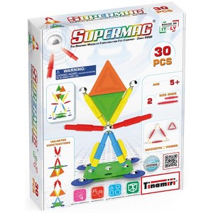 Tinamiri Supermag - Multicolor 30 - Magnetic Building Set, Educational construction fun, 30 piece set, Magnet Toys, 0650 - 1 of 4