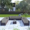 ALAULM 14 Pieces Outdoor Patio Furniture Set Outdoor Sectional Rattan Sofa Set Brown Manual Wicker Patio Conversation Set - 2 of 4