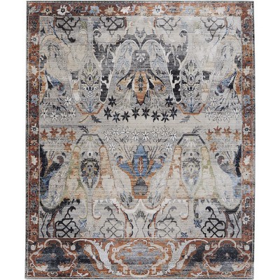 Melrose Transitional Ikat Ivory/Red/Gray Area Rug