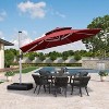 PURPLE LEAF 10/11/12/13ft Outdoor Patio Cantilever Umbrella with Base Offset Umbrella 360 Degree Rotation Round Umbrella for Deck Pool Garden - 2 of 4