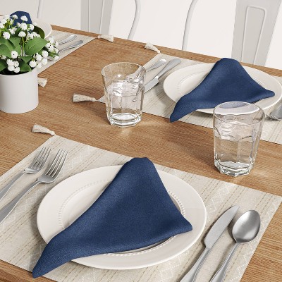 4pk Cotton Easy Care Napkins Blue - Threshold™