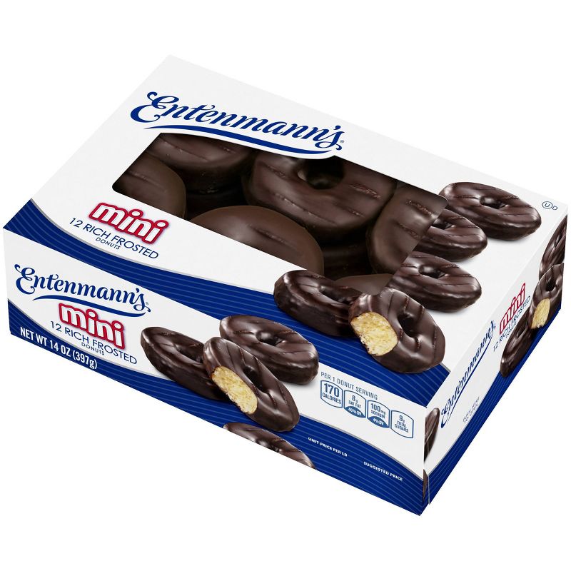 Entenmann&#39;s Frosted Mini Chocolate Donuts - 14oz, 1 of 7