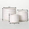 Sullivans 5", 4" & 3" Matte Ivory Ribbed Round Pots Set of 3, White - 4 of 4