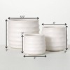 Sullivans 5", 4" & 3" Matte Ivory Ribbed Round Pots Set of 3, White - image 4 of 4